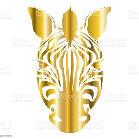 Stylized Golden Zebra Isolated On A White Background Stock Illustration