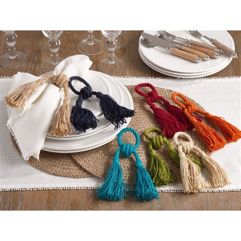 Highly Versatile The Jute Tassel Napkin Rings Can Bring A Classic Look