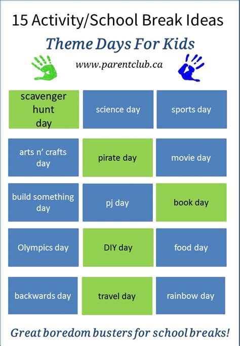 15 Activity And School Break Theme Day Ideas For Kids