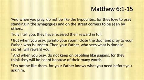 2015 11 29 Matthew 6 Lords Prayer