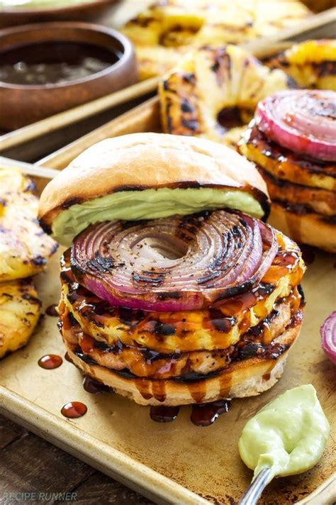 Teriyaki Turkey Burgers With Grilled Pineapple And Onions Fire Up The