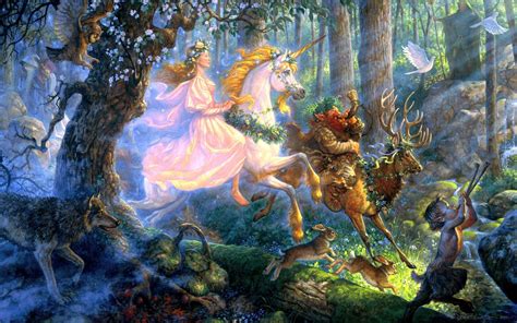 Scott Gustafson Gustafson Fantasy Paintings Unicorn Magical Trees