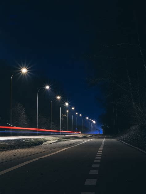 Fotos Gratis Ligero La Carretera Noche Autopista Asfalto Oscuro