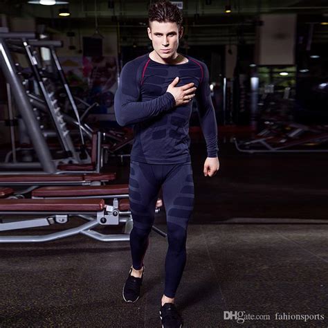 men dry fit compression tracksuit fitness tight running set t shirt legging mens sportswear