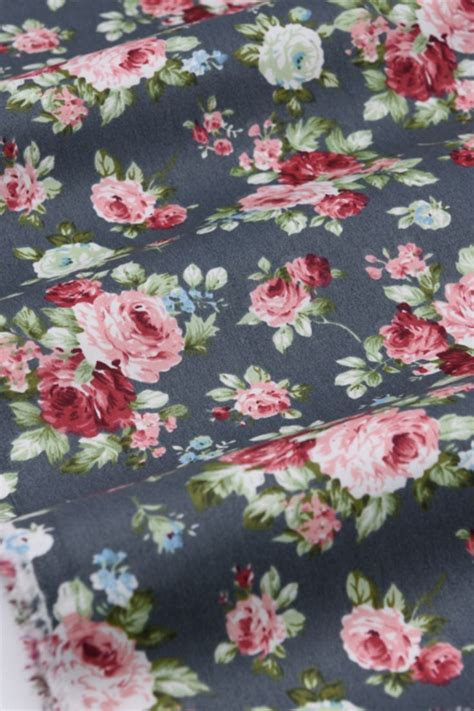 6 Style Rose Cotton Fabric Pink Rose Flower Cotton Fabric Etsy In