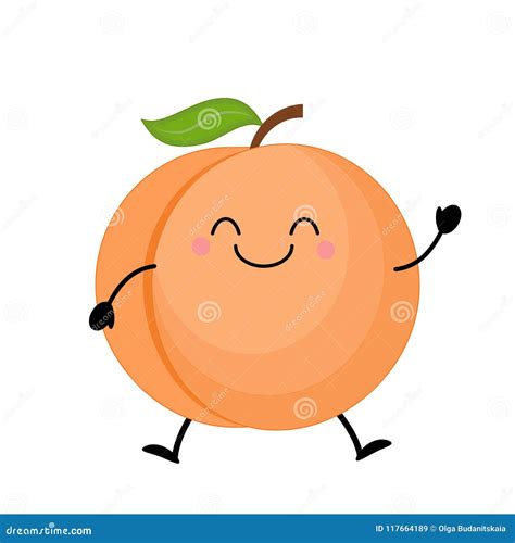 Cartoon Peach Happy Vector Illustration 42424450