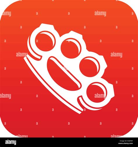 Brass Knuckles Icon Digital Red Stock Vector Image And Art Alamy
