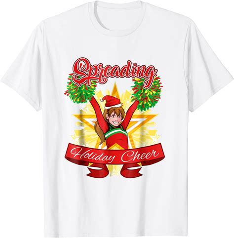 Cheerleading Christmas T Shirt Spreading Holiday Cheer Clothing