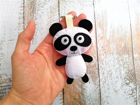 Charm Accessories Bag Keyring Panda Keychain For Her Felt Etsy