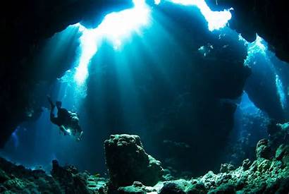 Diving Scuba Underwater Cave Wallpapersafari Wallpaperup