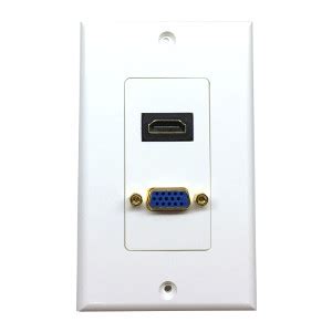 Hdmi vga decora wall plate. 3W2013WH - HDMI + VGA Wall Plate - White - Teledata Express