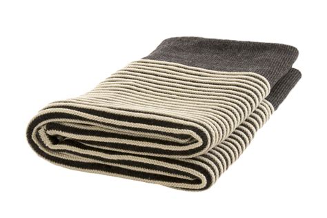 Striped Style 100 Merino Wool 40 X 70 Throw Blanket Charcoal Ebay