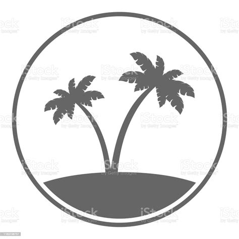 Palm Tree On Island Vector Icon Stock Illustration Download Image Now