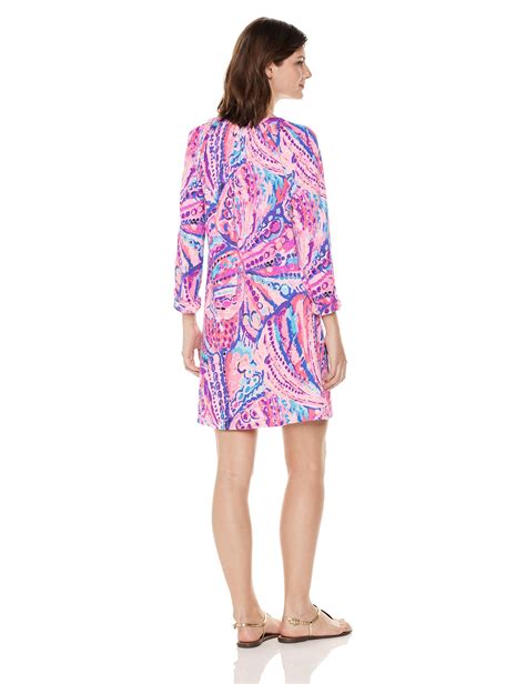 Lilly Pulitzer Womens Sleeved Essie Dress Colony Coral Shell Out L