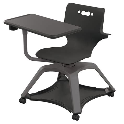 Hierarchy Enroll Series Mobile Tablet Arm Chair Desk With Arms And Cup