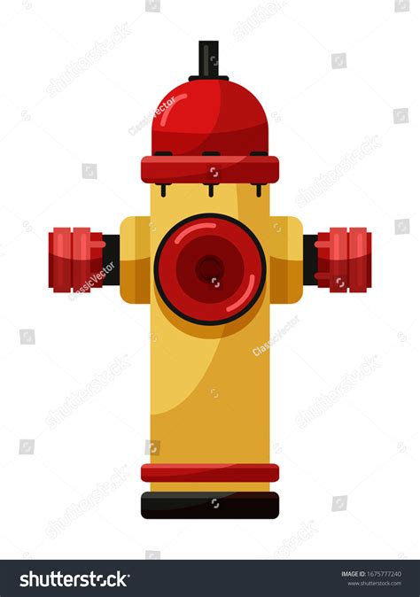 Cartoon Yellow Red Fire Hydrant Water Stock Vector Royalty Free