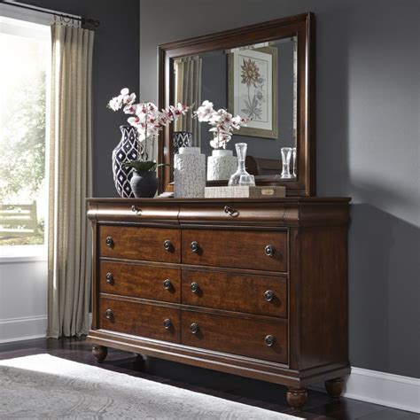 Rustic Traditions Queen Sleigh Bed Dresser And Mirror Night Stand By