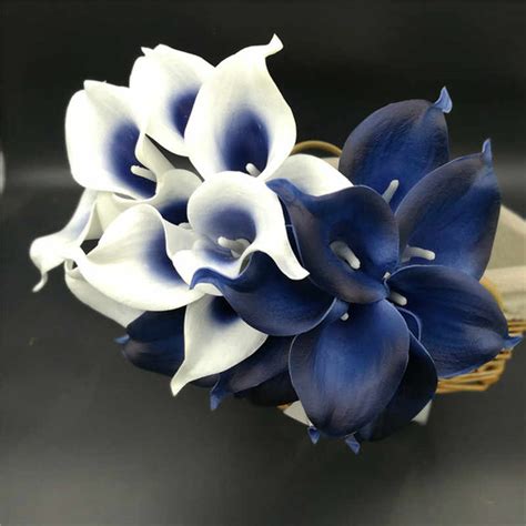 Oasis Teal Wedding Flowers Teal Blue Calla Lilies 10 Stem Real Touch