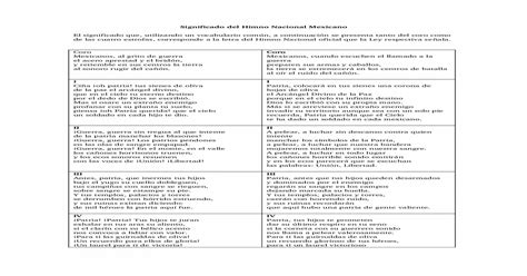 Significado Del Himno Nacional Mexicano Docx Document