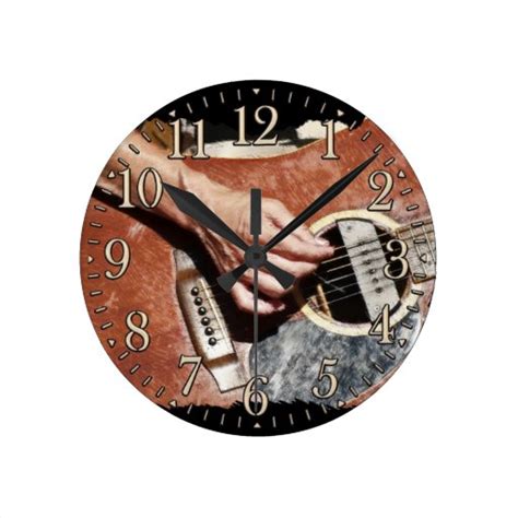 Guitar Player Music Themed Wall Clock Zazzle