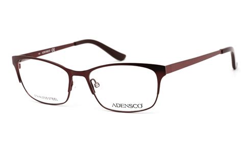 Adensco Ad 211 Eyeglasses Burgundy Clear Demo Lens Unisex