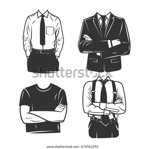 Mans Profile Folded Arms Vector Illustration Stock Vector Royalty Free