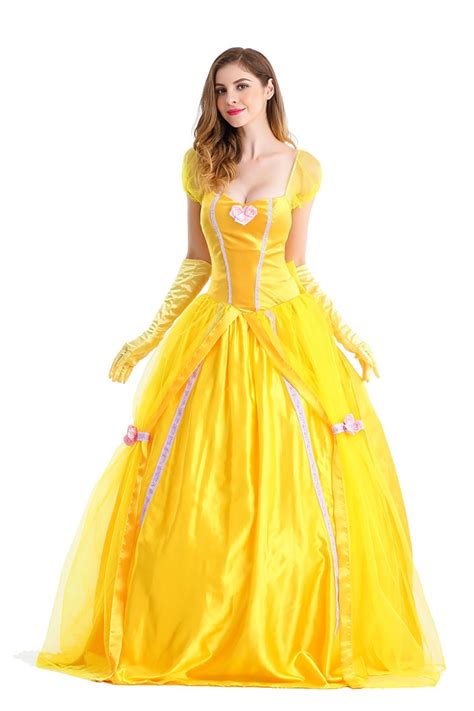 Ladies Disney Belle Costume Sleeping Beauty And Beast Princess Book
