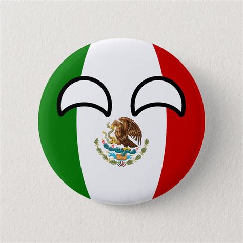 Funny Trending Geeky Mexico Countryball Pinback Button In