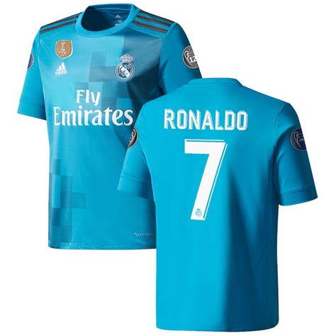 Youth Adidas Cristiano Ronaldo Teal Real Madrid 201718 Third Replica