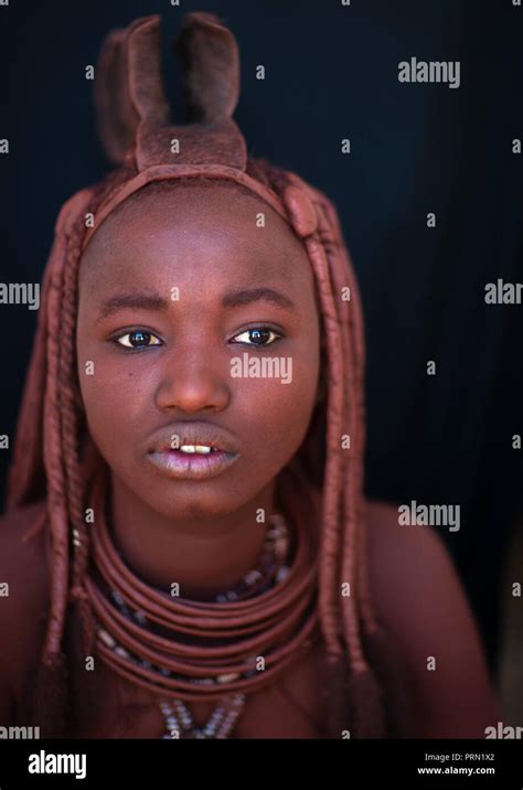 Portrait Of A Himba Tribe Woman Covered With Otjize Cunene Province