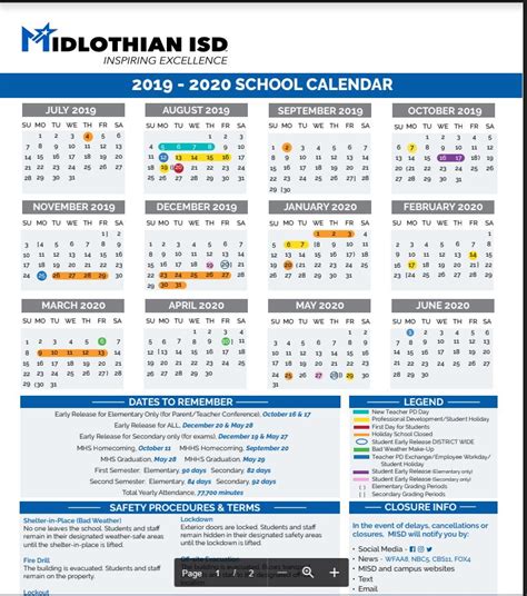 Midlothian Isd School Calendar 2019 2020 Sureguard Pest