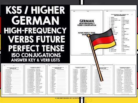 German Future Perfect Tense Conjugation Practice Teaching Resources