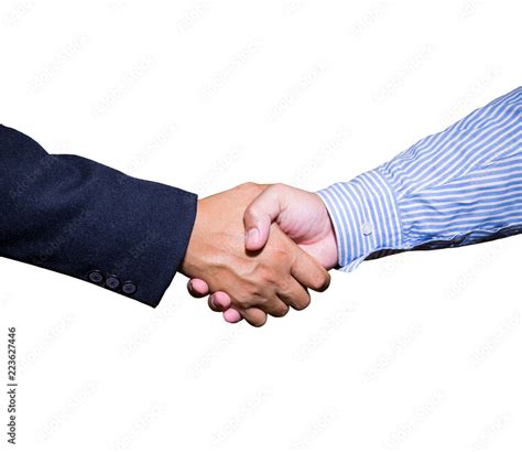 Handshake And Business People Concepts Two Men Shaking Hands Isolated On White Background