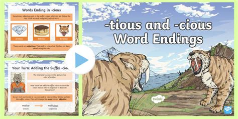 Suffix, suffixes, root words, word roots, words ending in ment. '-tious' and '-cious' Words | Word Endings PowerPoint
