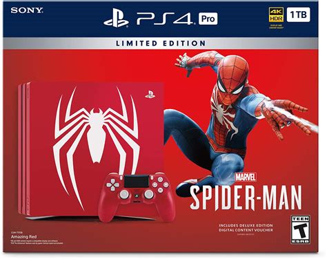 Sony Playstation 4 Pro 1tb Limited Edition Console Marvel S Spider Man Bundle