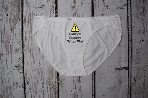 Caution Slippery When Wet Panties Funny Underwear Etsy Uk