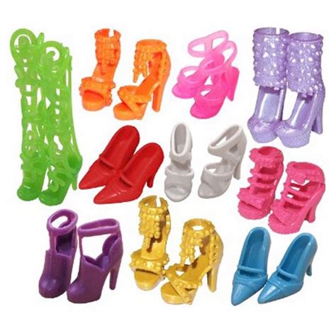 10 Pair Fashion Doll Shoes Heels Sandals For Barbie Dolls Accessories Et017 In Dolls Accessories