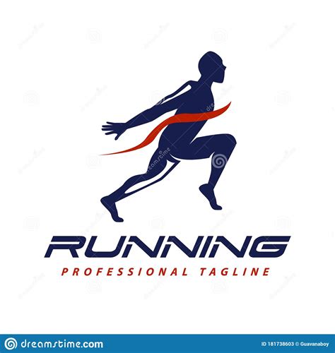 Running Sprint Jogging Minimalist Athletics Logo Design Template Vector