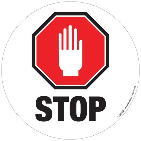 Floor Sign Stop Sign With Hand