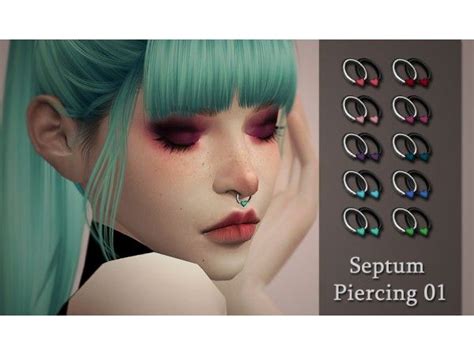 The Sims 4 Septum Piercing 01 By Quirkykyimu Sims 4 Piercings Sims 4 Mods Sims 4