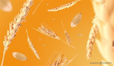 wheat spikes background design vector