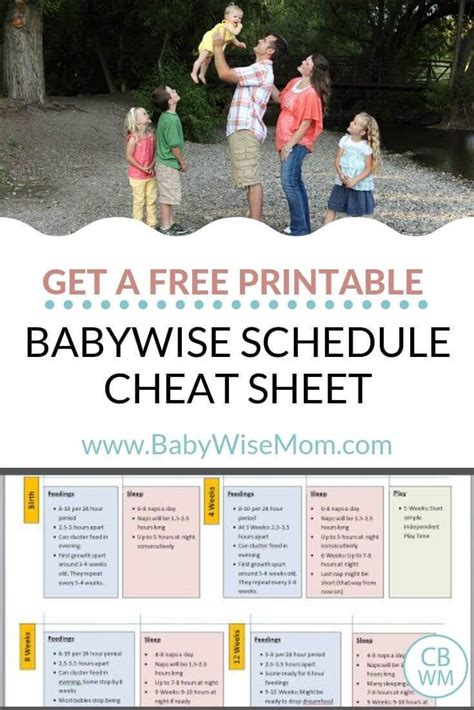 Babywise First Year Schedule Chart Cheat Sheet Babywise Mom Moms On
