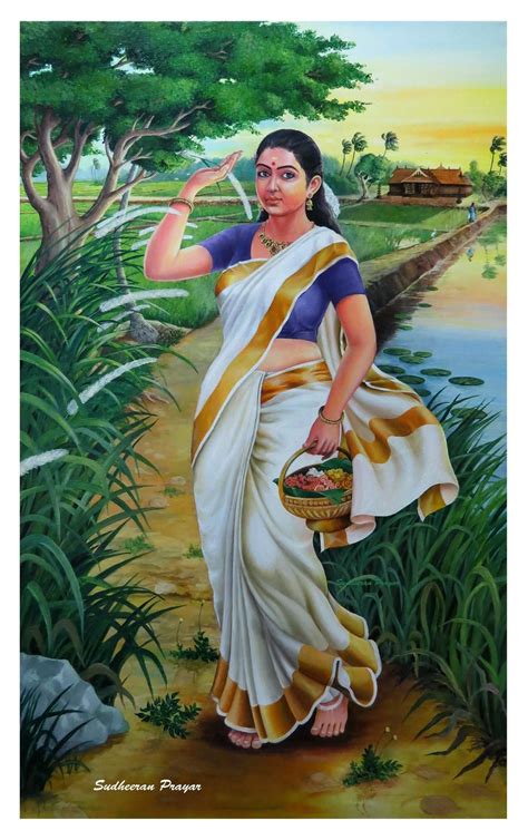 Kerala Village Girl Oil Painting Indian Women Painting Sexy Painting Female Art Painting
