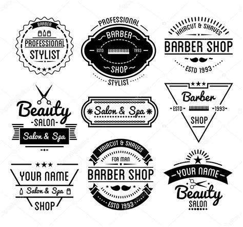 Set Of Vintage Barber Shop Logos Stock Vector Image By ©sonulkaster
