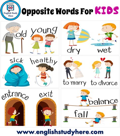 Opposite Words For Kids English Study Here