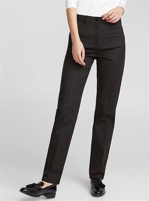 Essential Straight Leg Stretch Cotton Pant Contemporaine Shop Women