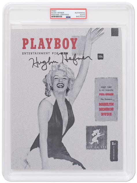Lot Detail Hugh Hefner Signed Photo Of The First Playboy Magazine