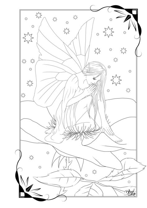 Resting Lineart By Bliood Kira On Deviantart Angel Coloring Pages