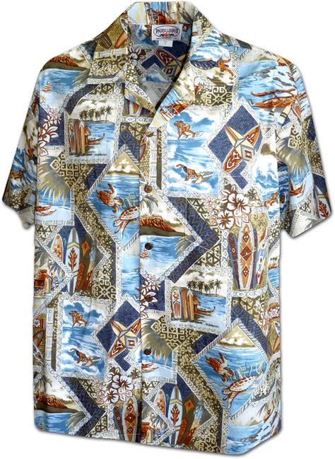 Locals Playground Men S Aloha Shirt 3888Slate
