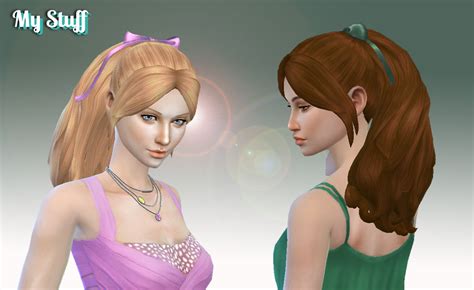 Sims 4 Hairs Mystufforigin Curly Ponytail For Girls